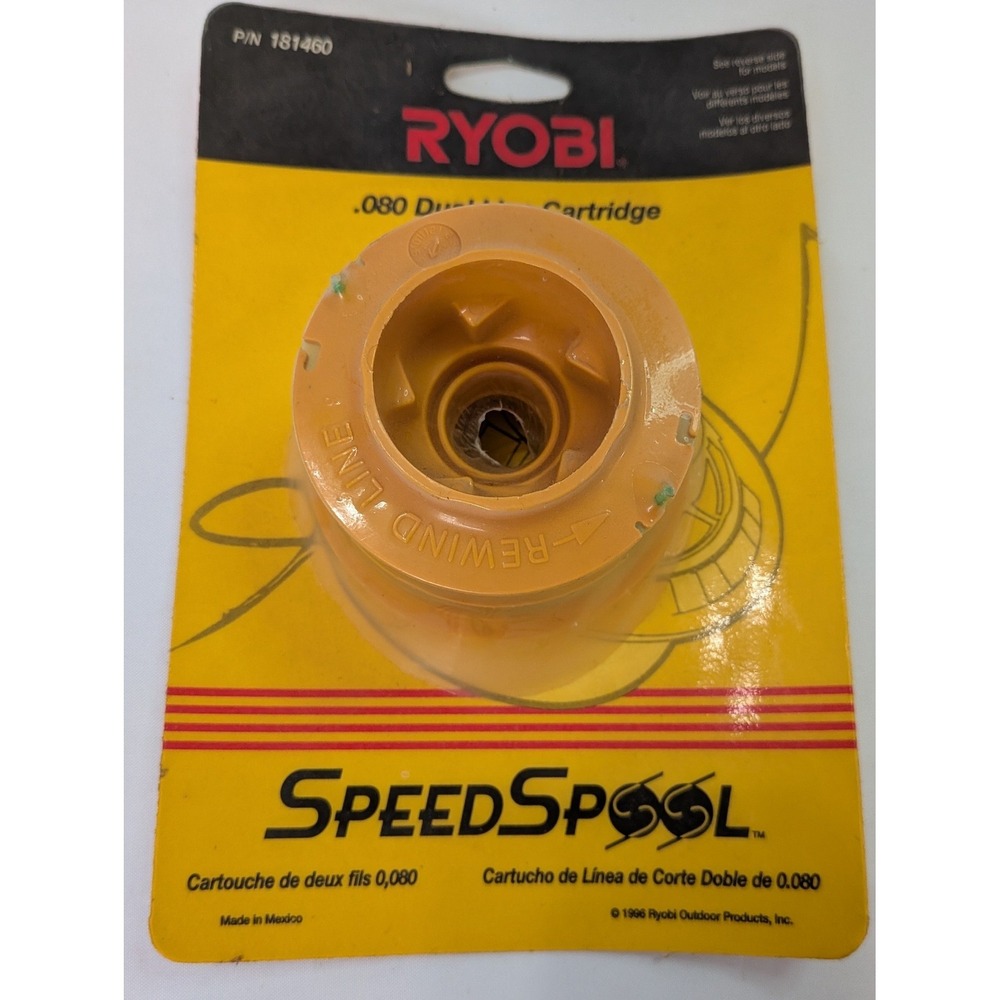 Ryobi SpeedSpool Trimmer Cartridge .080 Dual Line 181460 Orange New 24ft Spool